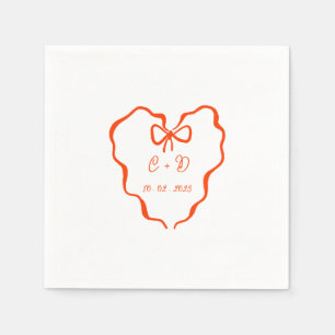Heart coquette wedding napkins