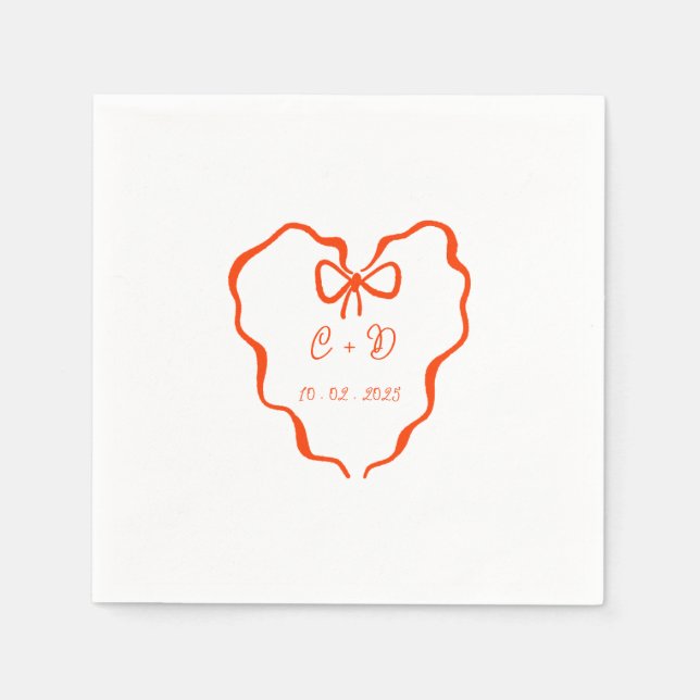Heart coquette wedding napkins (Front)