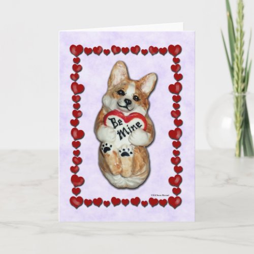 Heart Corgi Be Mine Greeting Card