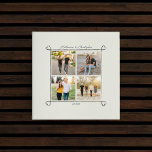 Heart Corner Anniversary and Wedding Photo Collage Faux Canvas Print<br><div class="desc">This photo canvas will make a perfect blend of elegance and personal touch for celebrating love and togetherness. This unique piece allows you to showcase four of your cherished photos, beautifully arranged with a romantic heart-shaped corner frame that adds a sentimental touch to your memories. You can add the couple's...</div>