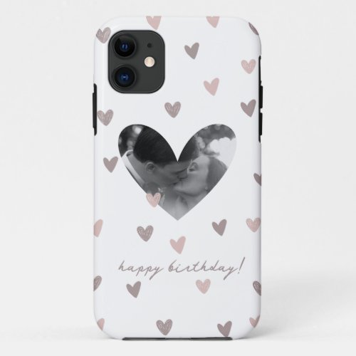 Heart Couple Photo Birthday iPhone 11 Case