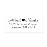 Heart Couple Return Address Rubber Stamp