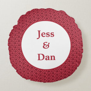 Heart Couple Round Pillow
