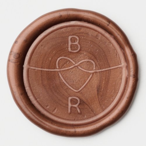 Heart Couple Wedding Monogram Wax Seal Sticker