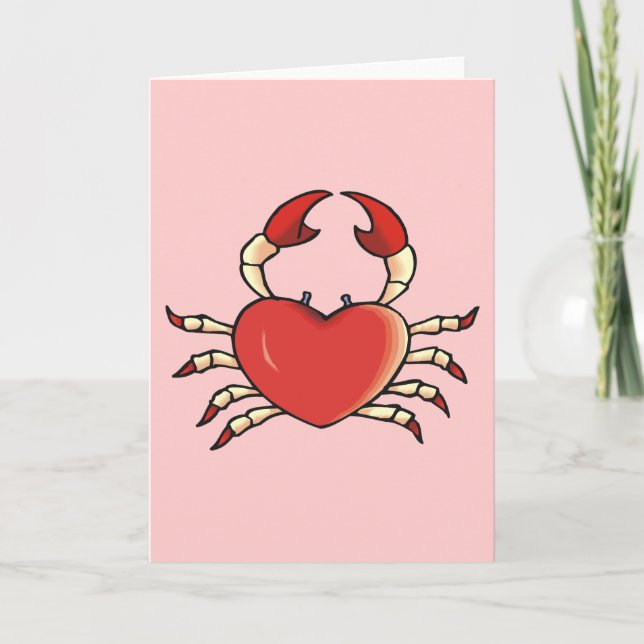 Heart Crab Holiday Card (Front)