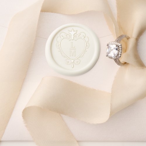 Heart Crest Wedding Monogram Wax Seal Stamp