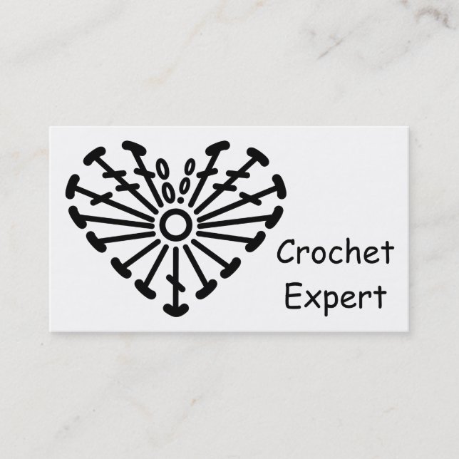 Heart Crochet Chart Pattern Business Card (Front)