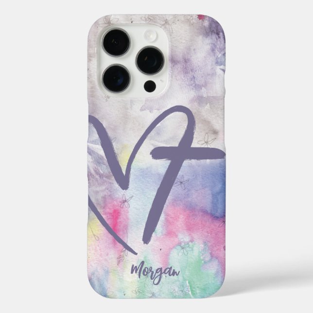 Heart Cross Colorful Watercolor Case-Mate iPhone Case (Back)