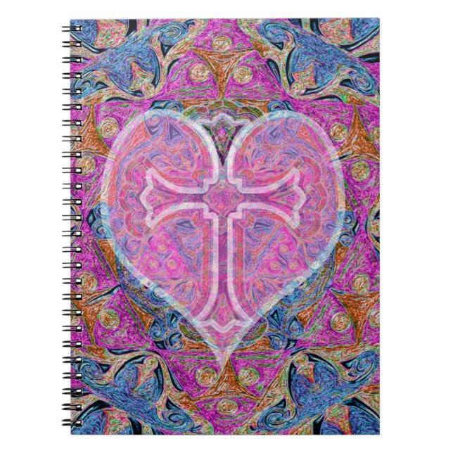 Heart, Cross, Pattern by Amelia Carrie Notebook (Front)
