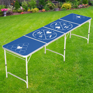 Heart Crossing Initial Blue Cup Heart Beer Pong Table