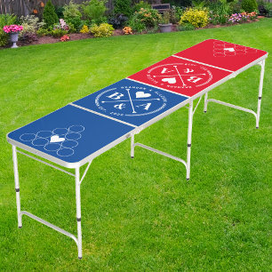 Heart Crossing Initial Red & Blue   Cup Heart  Beer Pong Table