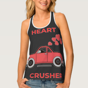 Heart Crusher: A Love-Fueled Valentine Car Design Tank Top