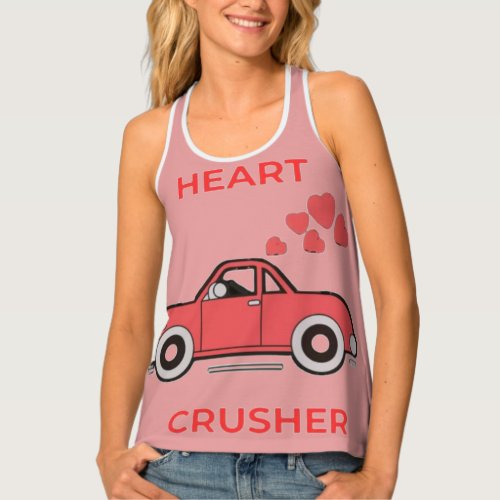 Heart Crusher A Love_Fueled Valentine Car Design Tank Top