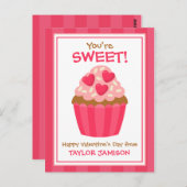 Heart Cupcake Personalized Valentine's Cards | Zazzle