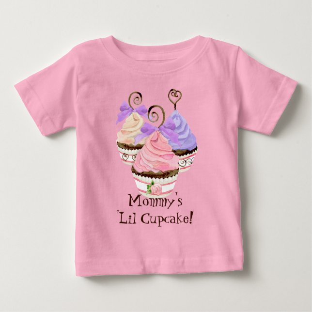 Heart Cupcake Trio "Mommy's 'Lil Cupcak" - T-shirt (Front)
