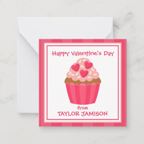 Heart Cupcake Valentines Gift Enclosure Cards