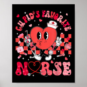 Heart Cupids Favorite Nurse Valentines Day Rn Cna Poster