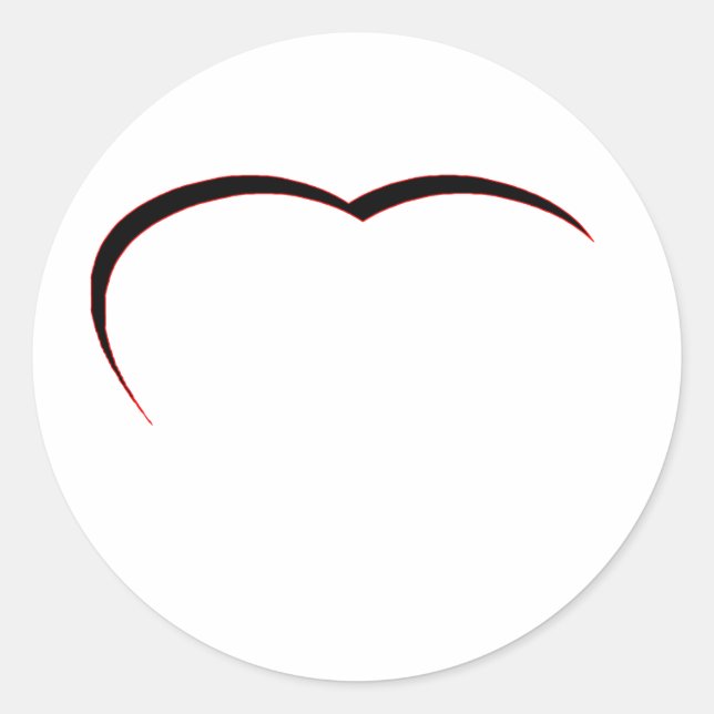 Heart Curve The MUSEUM Zazzle Gifts Template Classic Round Sticker (Front)