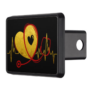 Heart Curve With Medical Stethoscope 1 Hitch Cover