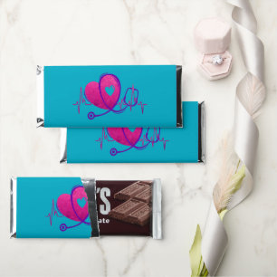 Heart Curve With Medical Stethoscope 2 Hershey Bar Favors