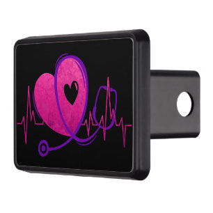 Heart Curve With Medical Stethoscope 2 Hitch Cover