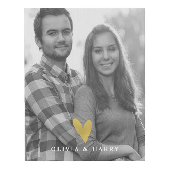 Heart Custom Photo - Faux Wrapped Canvas Print (Front)
