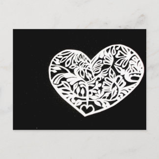 heart cut out postcard