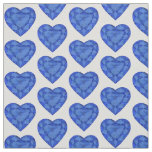 Heart cut sapphire watercolor art fabric