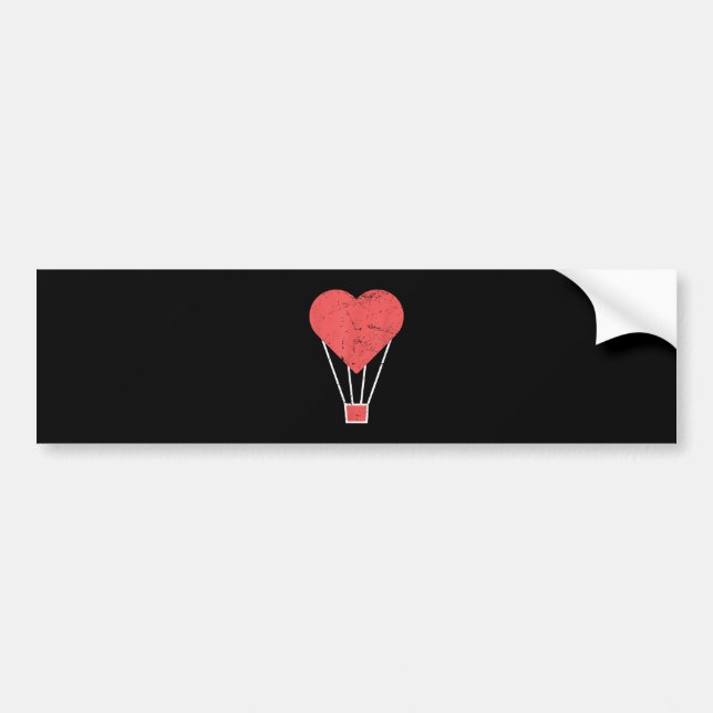 Heart  Cute Hot Air Balloon Bumper Sticker (Front)