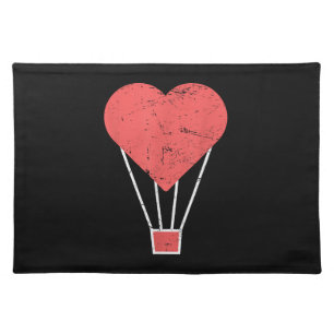 Heart Cute Hot Air Balloon Cloth Placemat