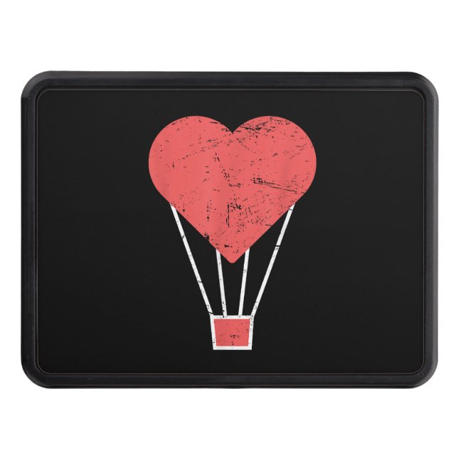 Heart  Cute Hot Air Balloon Hitch Cover (Front)