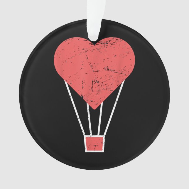 Heart  Cute Hot Air Balloon Ornament (Front)