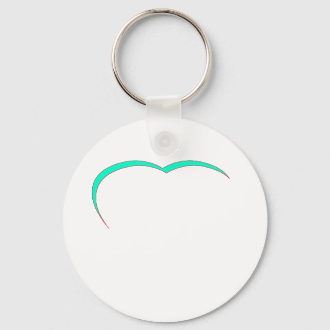 Heart Cyan-Red Curve The MUSEUM Zazzle Gifts Keychain (Front)