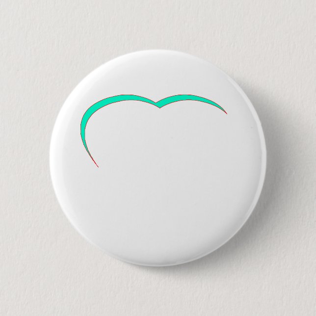 Heart Cyan-Red Curve The MUSEUM Zazzle Gifts Pinback Button (Front)