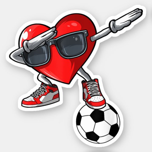 Heart Dab Valentines Day Soccer player lover Sticker