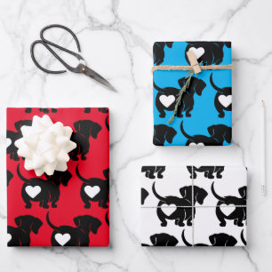Heart Dachshunds Wrapping Paper Sheet Set