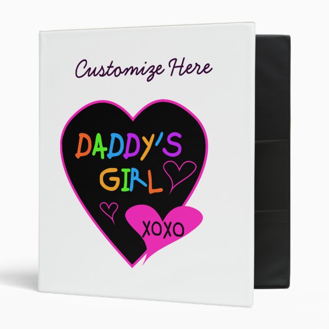 Heart Daddy's Girl T Shirts and Gifts 3 Ring Binder (Front/Inside)
