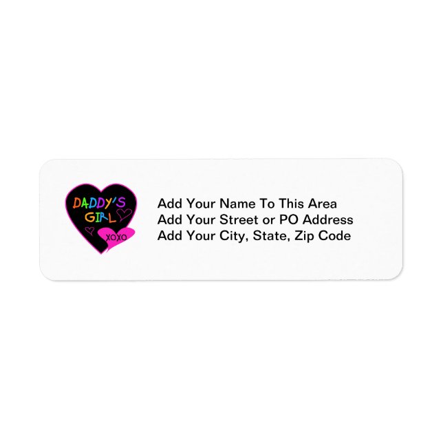 Heart Daddy's Girl T Shirts and Gifts Label (Front)