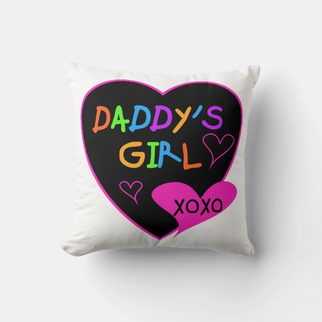 Heart Daddy's Girl T Shirts and Gifts Throw Pillow (Front)