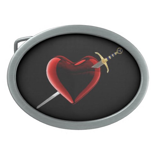 Heart  Dagger Belt Buckle