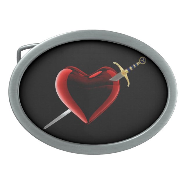 Heart & Dagger Belt Buckle (Front)
