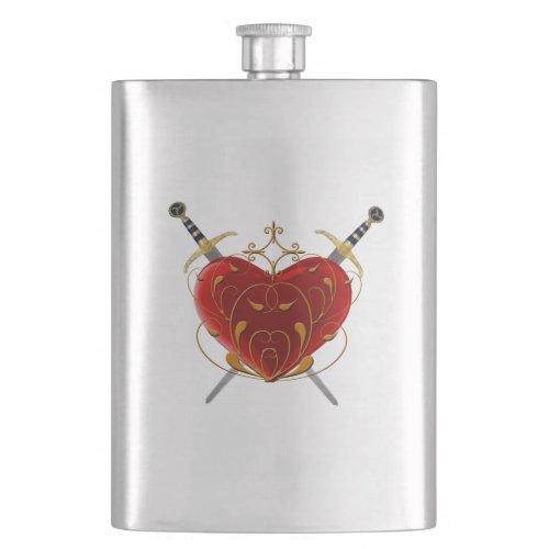 Heart  Daggers Flask