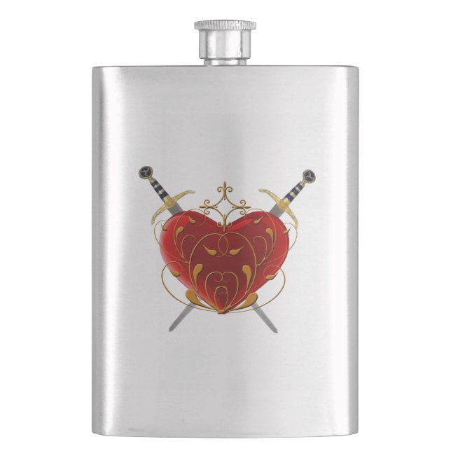 Heart & Daggers Flask (Front)