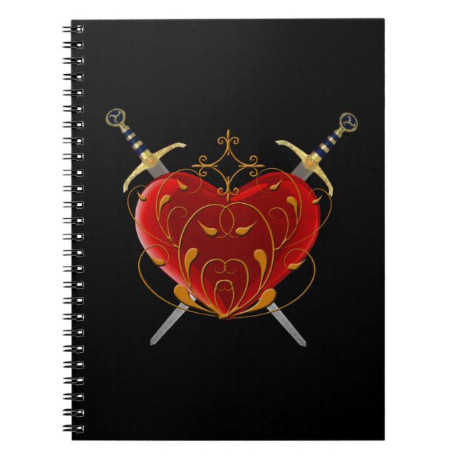 Heart & Daggers Spiral Notebook (Front)