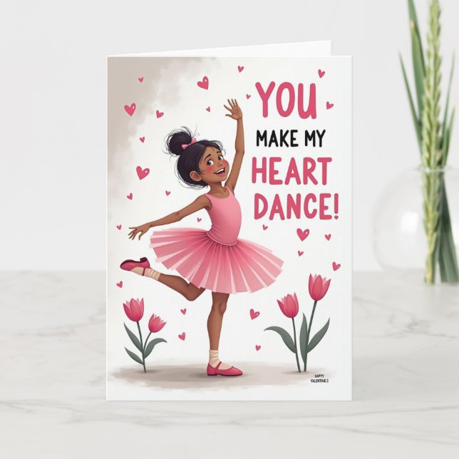 Heart Dance Ballerina Love Card (Front)