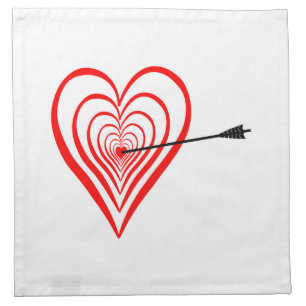Heart Dartscheibe with arrow Cloth Napkin