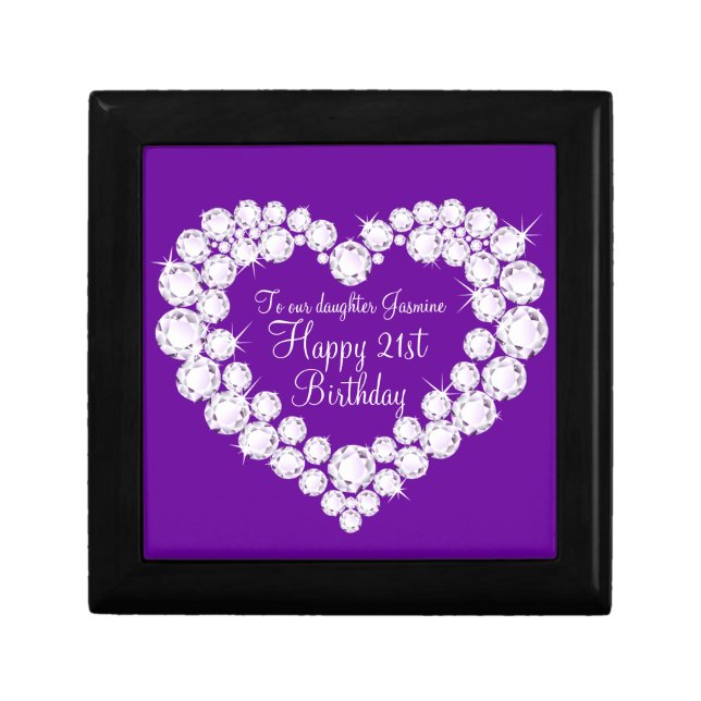 Heart daughter 21st birthday gift box (Front)