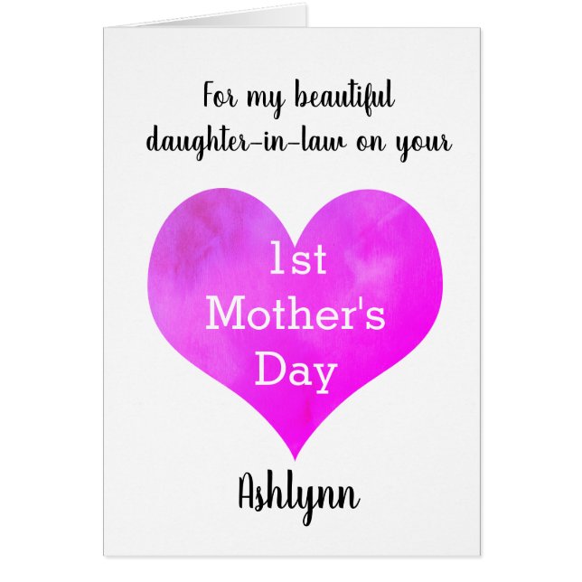 Heart Daughter in Law First Mother's Day (Front)