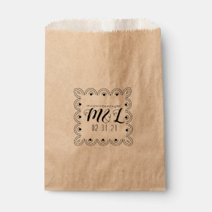 Heart Deco Geometric Wedding Logo Wedding Favor Bag