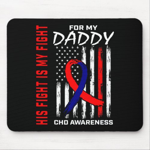 Heart Defect Chd Awareness Daddy American Flag  Mouse Pad